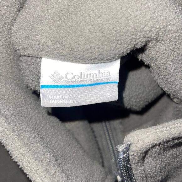 Columbia Bundle Gray Black Mock Neck Fleece Jacket Full Zip Small Lightweight - Picture 5 of 10